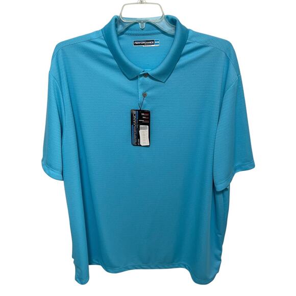 3XB Roundtree & Yorke Performance Golf Shirt Blue New - Picture 4 of 13